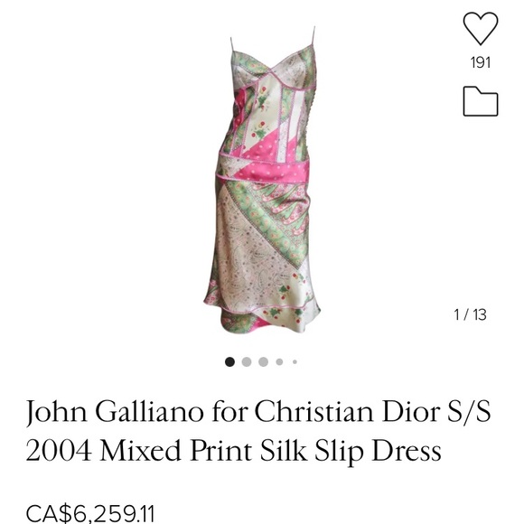 Silk with handmade stiches Christian Dior dress by John galliano - Picture 4 of 11